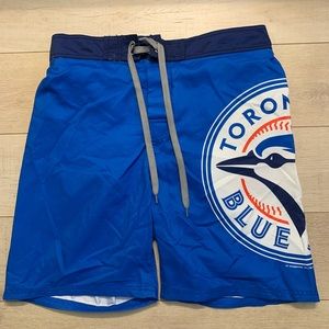 Toronto BlueJays licensed swim trunks size Medium mesh liner drawstring